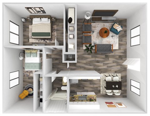 a view of our 1 bedroom apartment floor plan at the biltmore apartments in dallas